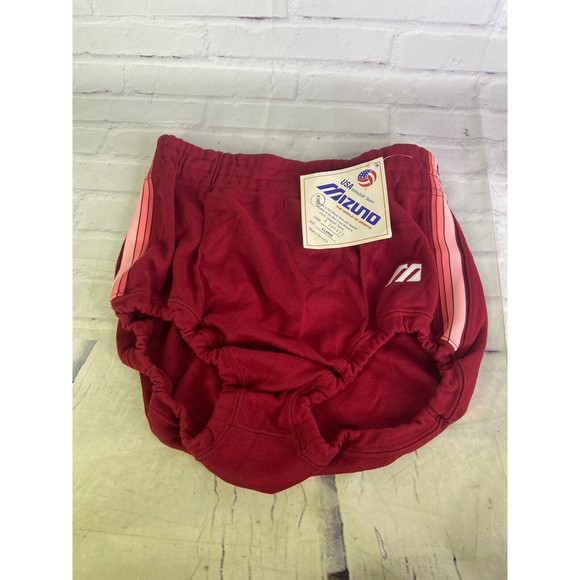 Mizuno Pants - VTG Mizuno Volleyball Shorts Briefs DEADSTOCK Dark Red Womens XL Made In USA
